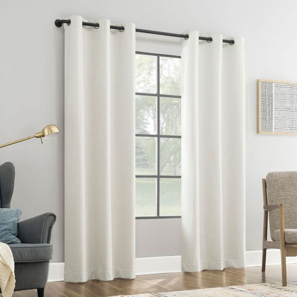 Sun Zero - 40"x96" Sun Zero Aldwin Slub Texture Magnetic Clos Pearl